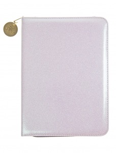 White Glitter Folio Organizer 