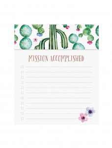 Watercolour Cactus - Jotter Notepad
