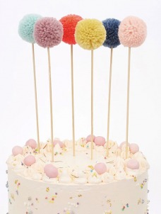 Meri Meri Cake Toppers Multi Pompom