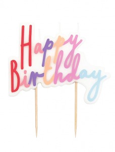 Talking Κερί Happy Birthday Ροζ Pastel