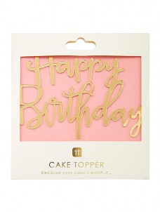 Talking Cake Topper Happy Birthday Rose Gold