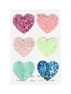 Meri Meri Rainbow Glitter Heart Patches