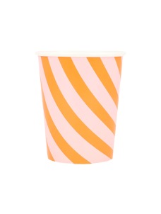 Ποτήρι Pink & Orange Stripy (8τμχ)