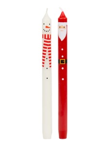Κεριά Santa & Snowman (2τμχ)