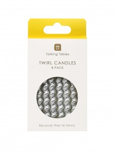 Ασημένια Κεράκια Luxe Twirl ( 8τμχ )