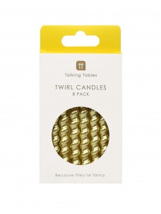 Χρυσά Κεράκια Luxe Twirl ( 8τμχ )