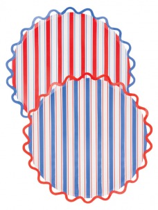 Πιάτα Φαγητού Ριγέ Ναυτικά ( 8 τμχ )