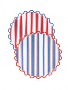 Πιάτα Φρούτου Ριγέ Ναυτικά ( 8 τμχ )