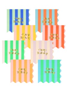 Χαρτοπετσέτα Μικρή Stripe Happy Birthday (8τμχ)
