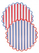 Πιάτα Φαγητού Ριγέ Ναυτικά ( 8 τμχ )